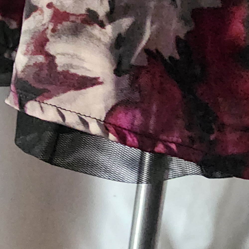 Candie's Floral Chiffon Mini Skirt in Pink and Black - Picture 7 of 8